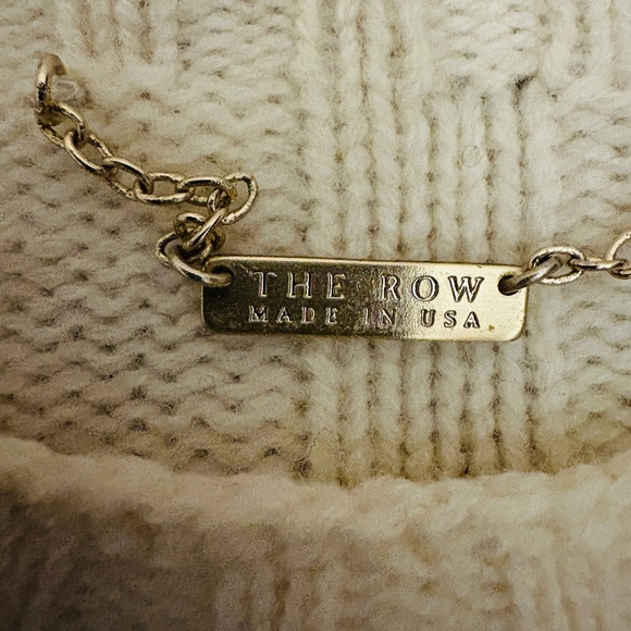 The Row | Crew Neck Ivory Cable Knit Sweater - Picture 3 of 9